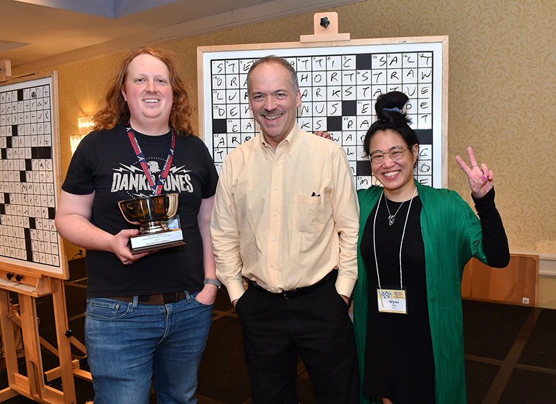 Tyler Hinman, Will Shortz, Wyna Liu 2022 ACPT